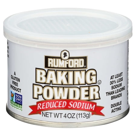Rumford Reduced Sodium Baking Powder, 4 Ounce -- 24 per case.