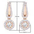 thumbnail image 3 of Dazzlingrock Collection 0.60 Carat (ctw) 14K Round Black & White Diamond Ladies Halo Style Dangling Drop Earrings, Rose Gold, 3 of 4