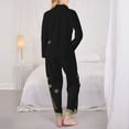 thumbnail image 5 of Kll Christmas Black Digital Paper Print Women'S Long Sleeve Pajamas With Pants Sleepwear Loungewear 2 Set-X-Large, 5 of 9