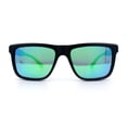 thumbnail image 5 of Polarized Mens Refined Rectangle Color Mirror Sport Horn Rim Sunglasses Black - Green Mirror, 5 of 8