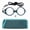 +200, variant on Folding Reading Glasses with Neck Strap for Men Women, Round Full-Rim Presbyopia Eyeglasses with Anti-Loss Checkered Case, Portable Compact Frame for Office Computer Smartphone Use, European Style