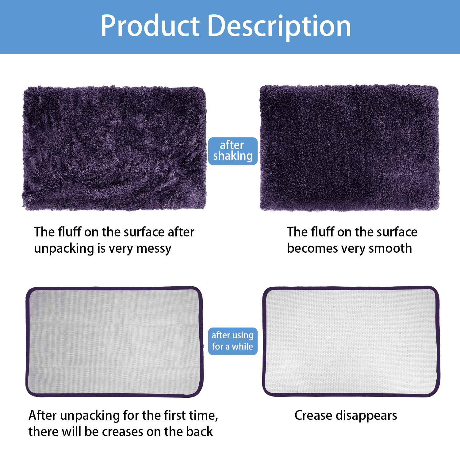 Hastings Home Bathroom Mats 60-in x 24-in Purple Polyester Memory Foam Bath  Mat in the Bathroom Rugs & Mats department at