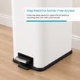 thumbnail image 6 of Home Zone Living 4 Gallon Slim Kitchen Trash Can with Step Pedal, Soft-Close Lid and Removable Inner Bucket, Stainless Steel, Matte White, 6 of 9