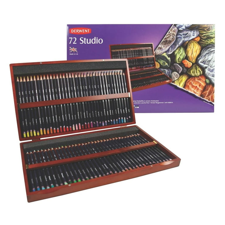Derwent Studio Colored Pencil 72-Color Wood Box Set - Walmart.com