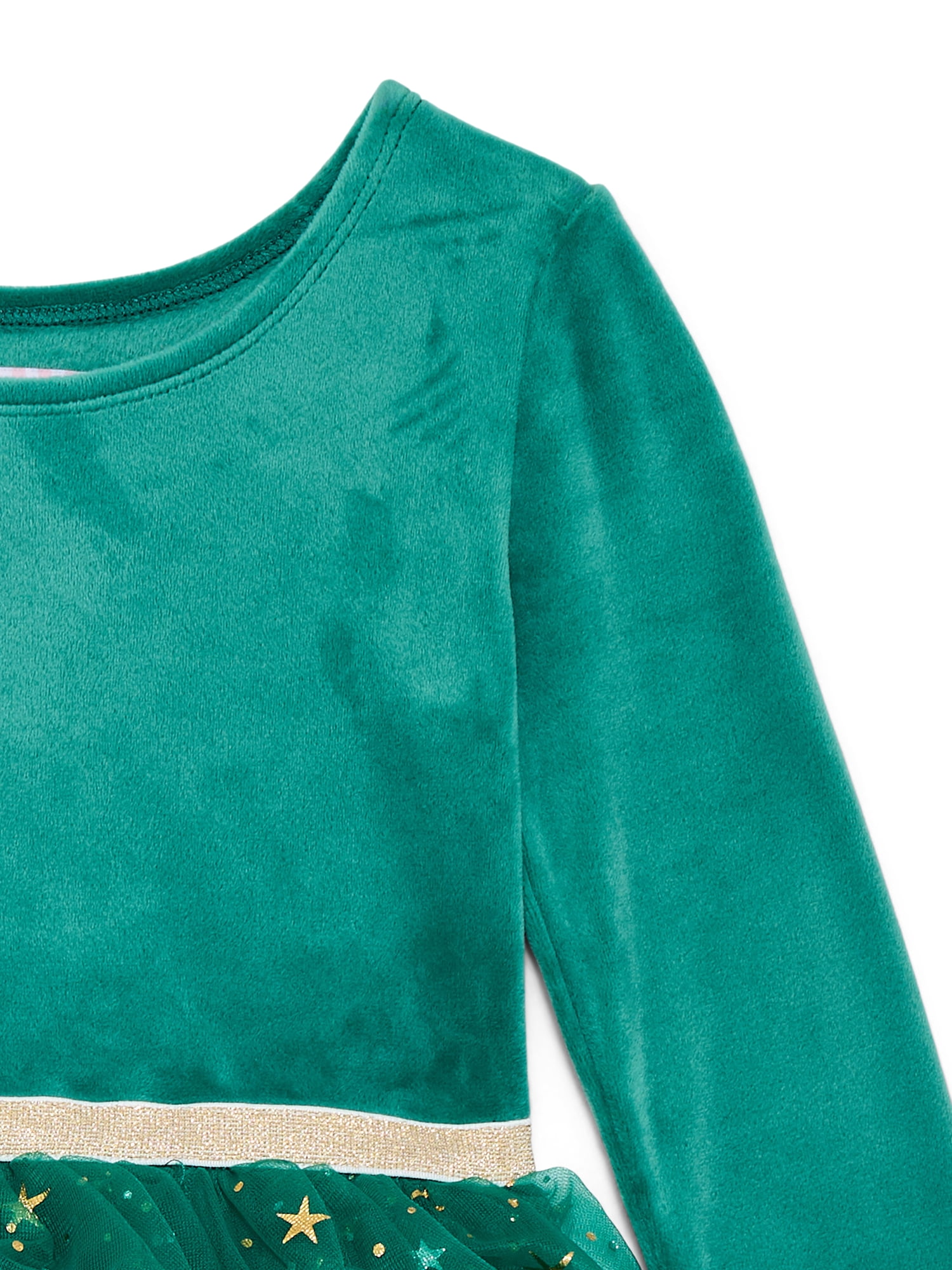Dreaming of Lucy Toddler Girls Velvet Glitter Tutu Dress with Long Sleeves, Sizes 12M- 5T