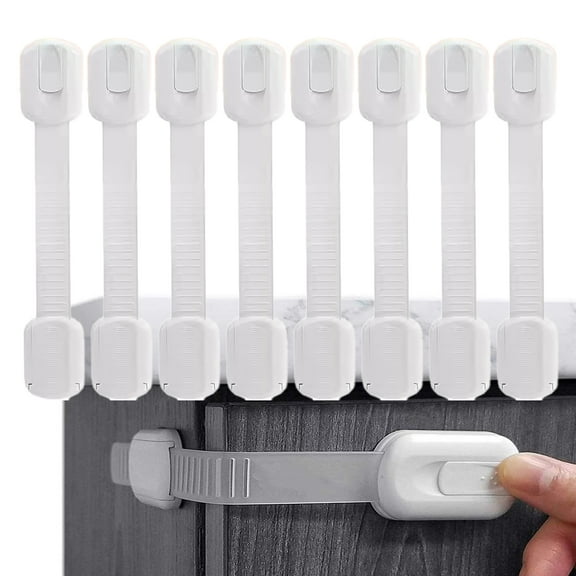Baby Proofing Baby Locks 8-Piece Child Safety Locks Child Proof Cabinet Latches for Kitchen, Furniture, and Toilet Seats, No Screws