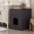 thumbnail image 5 of Cat Litter Box Enclosure Furniture with Drawer, Wooden Hidden Litter Cabinet for Indoor Pet, Side Table Nightstand for Living Room, 18.9" W x 20.9" D, Solid Wood, 5 of 9