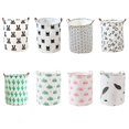 thumbnail image 2 of Dalazy Portable Double Washing Laundry Basket Tank Storage Bin Handle Closet Toy Box Container Cylinder Organizer, 2 of 9
