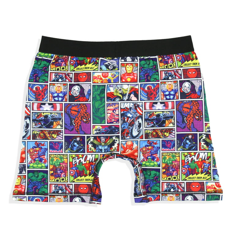 Marvel Mens' 2 Pack Vintage Superhero Comic Boxers Underwear Boxer Briefs