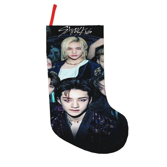 18in Stray Kids Christmas Stockings Cartoon Xmas Fireplace Hanging Stockings for Home Holiday Party Decor Gift