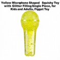 thumbnail image 2 of Yellow Microphone Shaped Squishy Toy with Glitter Filling, Single Piece, for Kids and Adults, Squeeze Toy, 2 of 3