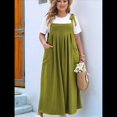 thumbnail image 4 of Vestido de Verano para Mujer, Talla Grande, Informal, Sin Mangas, con Tirantes Finos, para Playa Verde 4XL, 4 of 7
