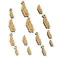 thumbnail image 1 of Hand Drawn Feather Doodle Wood Mini Charms Shapes DIY Craft Jewelry - With Hole - 20mm (15pcs), 1 of 7