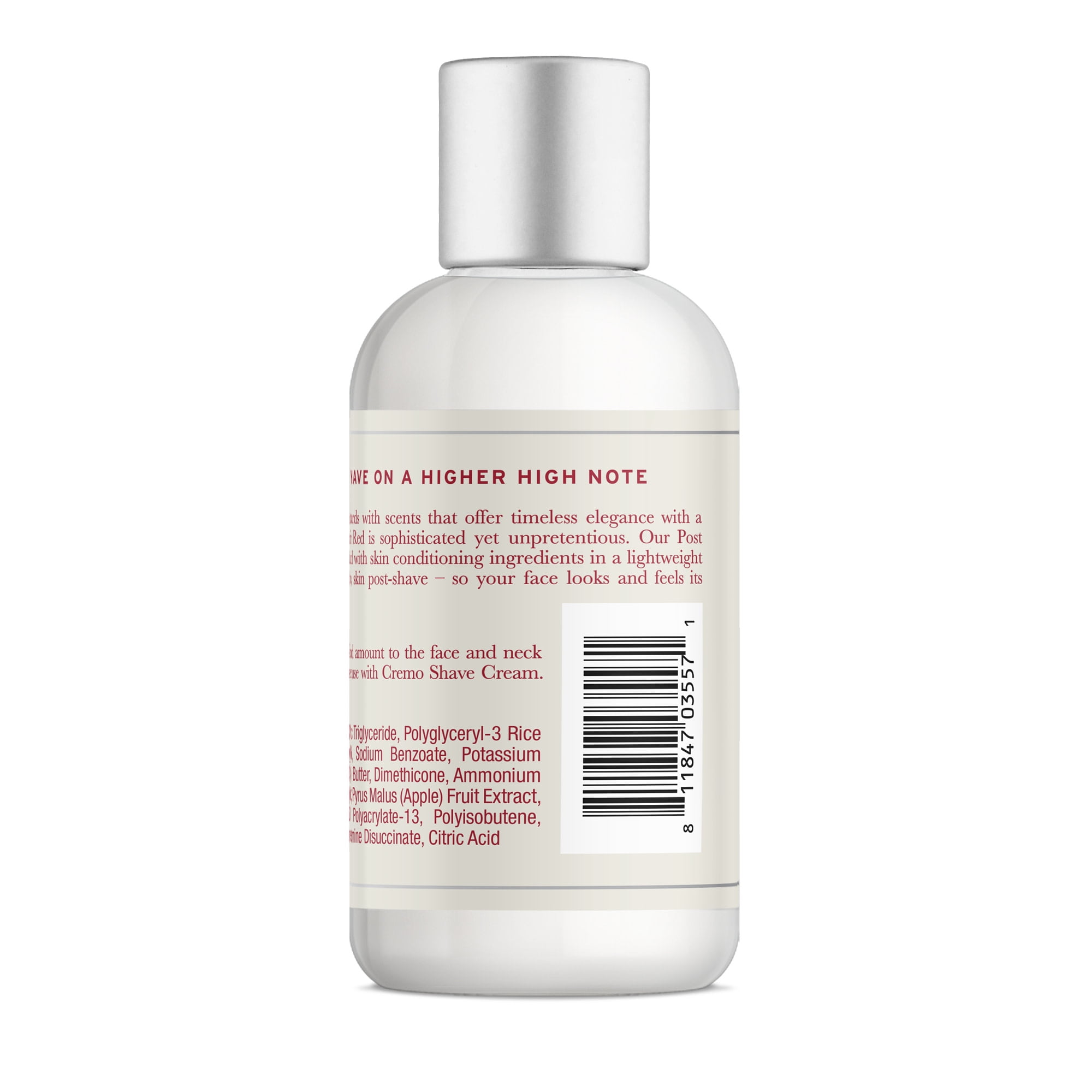 Cremo Heritage Red Mens Post Shave Balm, Spiced Amber Scent, 4 fl oz