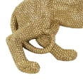 thumbnail image 6 of 25" x 9" Gold Resin Laying Floor Leopard Sculpture with Carved Faceted Diamond Exterior, by DecMode, 6 of 11
