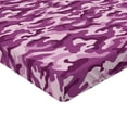 thumbnail image 2 of Ambesonne Fuchsia Fitted Sheet, Exotic Camouflage Pattern, Twin Size, Pale Pink and Fuchsia, 2 of 3
