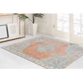 thumbnail image 2 of Orange Rugs, Medallion Rugs, Ethnic Pattern Rug, Chenille Printed Design Rugs, Turkish Rug, Car Mat, Machine Washable Rug, Luxury Rug, Runner Rug, 2.3'x3.3' - 70x110 cm, 2 of 8