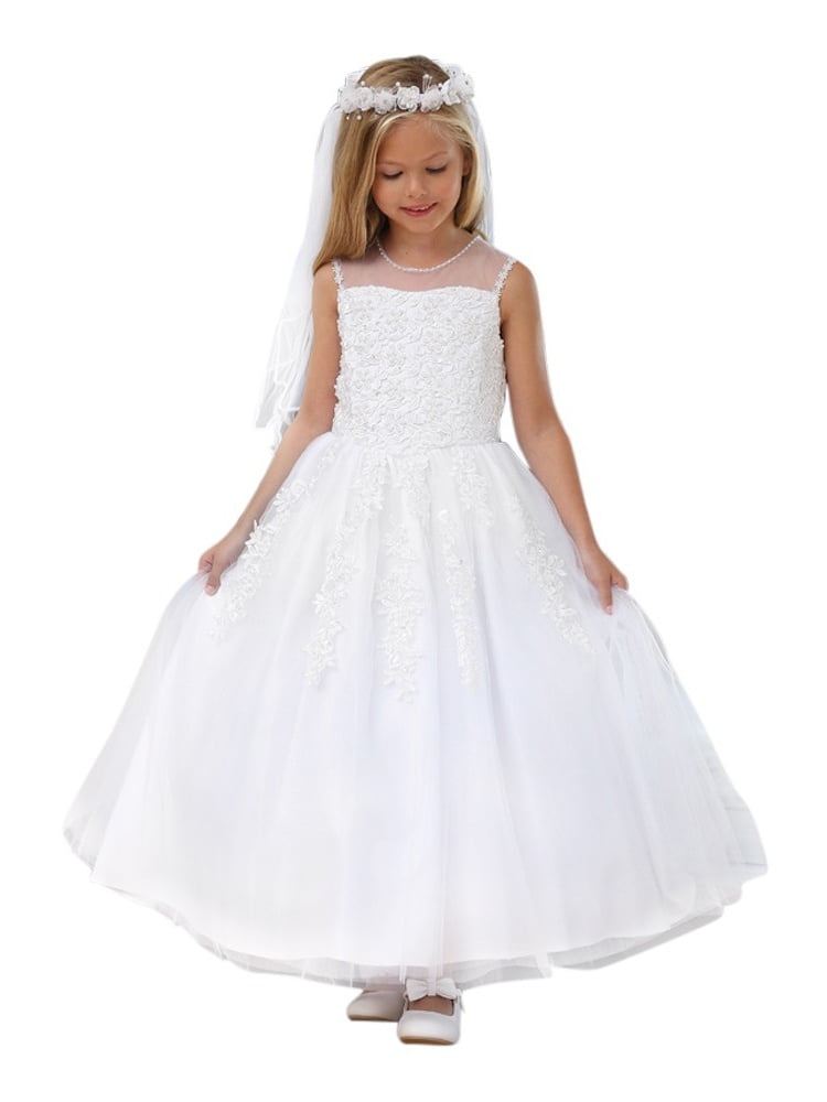 girls white bridesmaid dress