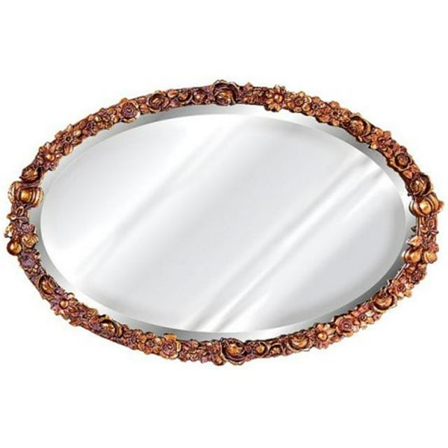 Miroir Décoratif Floral en Bronze