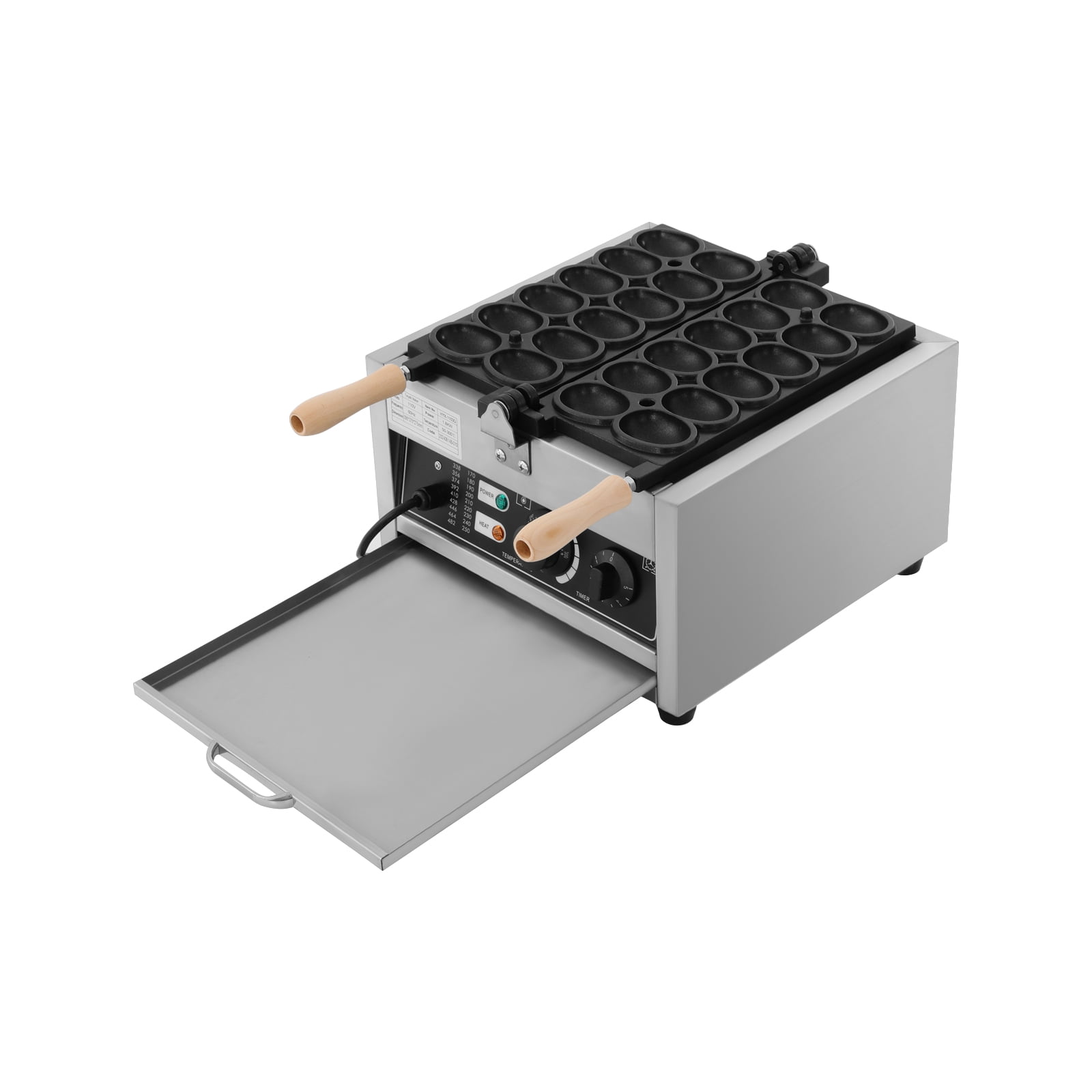 180° Rotating Waffle Maker Machine, 1.8KW High-Power Silver Waffle Maker with 12 Slots, Adjustable Temperature & Timer, Non-Stick Coating