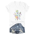 thumbnail image 4 of XIAOCHA Women's V Neck Graphic T-Shirt For Casual Spring And Summer Everyday Wear, 4 of 4