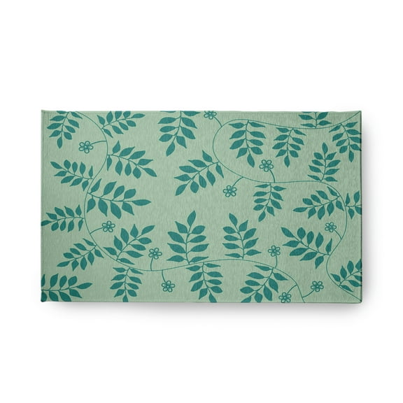 Simply Daisy 18" x 30" Jade Fern FrondsIndoor/outdoor Rug