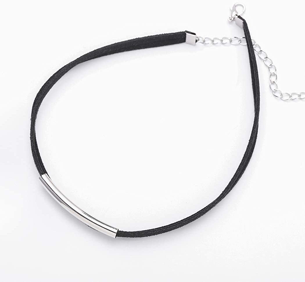 JczR.Y Black Velvet Choker Necklace for Women Layered Leather Necklace  Geometric Square Triangle Circle Pendant Necklace Fashion Jewelry