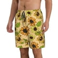 thumbnail image 2 of Goofa Sunflowers Printed Mens Swim Trunks Summer Quick Dry Short Beach Swimwear Bathing Suits-Large, 2 of 9
