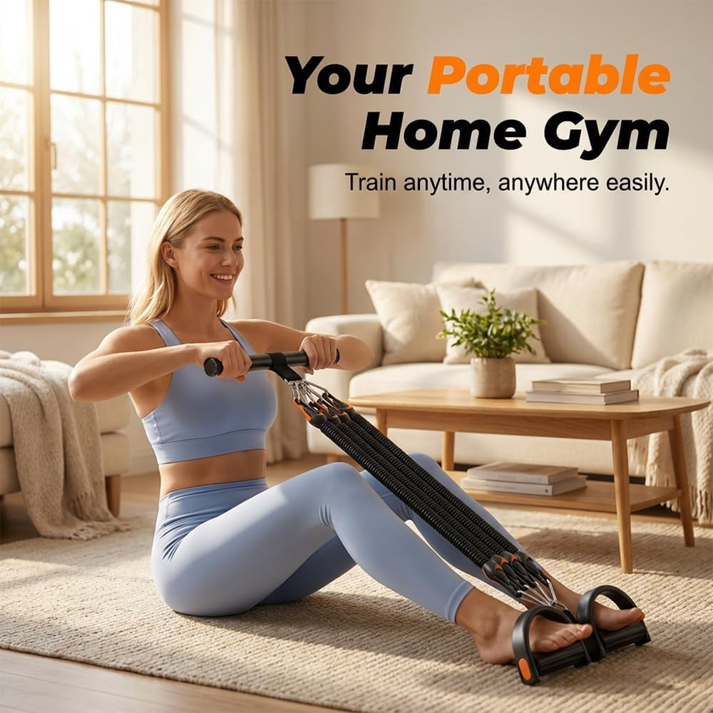Pedal Resistance Band with Handle,2026 Upgrade Multifunction Pedal Resistance Band,Adjustable Stretch Exercise Bands for Full Body Workout Home Gym(Black 25-100 lb)