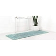 thumbnail image 2 of Unique Loom 3153358 2 ft. 7 in. x 16 ft. 5 in. Davos Shag Runner Rug, Aqua, 2 of 2