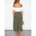 thumbnail image 4 of MOSHU High Waist Midi Skirt for Women A-Line Pleated Skirts with Pockets Flowy Dresses, 4 of 9