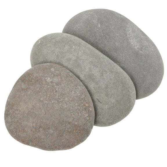 Turtle Basking Stones for Pet Reptile Habitat Aquarium Decoration with Flat Surface 3 Pieces Grey