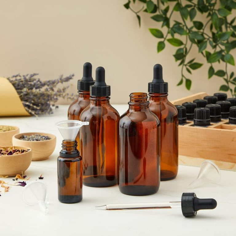 Amber Glass Bamboo Essential Oil Dropper Bottle Manufacturer