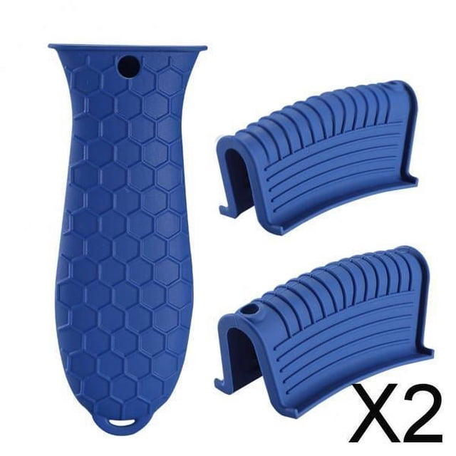 Juego de 2 Fundas de silicona BLESIY para agarraderas ollas sartenes color azul 2 piezas