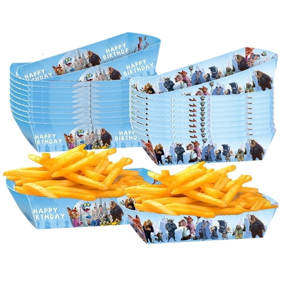 24 Pcs Anime Party French Fry Box for Anime Theme Birthday Party Supplies Decor,Girls Kids Birthday Game Party Kraft Paper Gift Bag Decoration