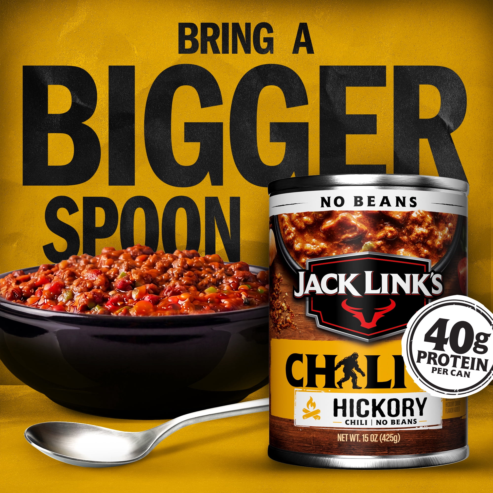 Jack Link's, Chili Hickory Flavored, No Beans, 15oz Can, 36g of Protein, Made with 100% Beef