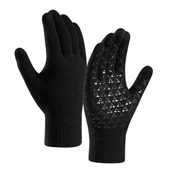 Yanyanz Gloves Mittens, the Warm Gloves Autumn And Winter Fleece And Thick Screen Knitted Gloves for Cycling Cold And Non-Slip offset Printing Gloves, Gloves F One Size