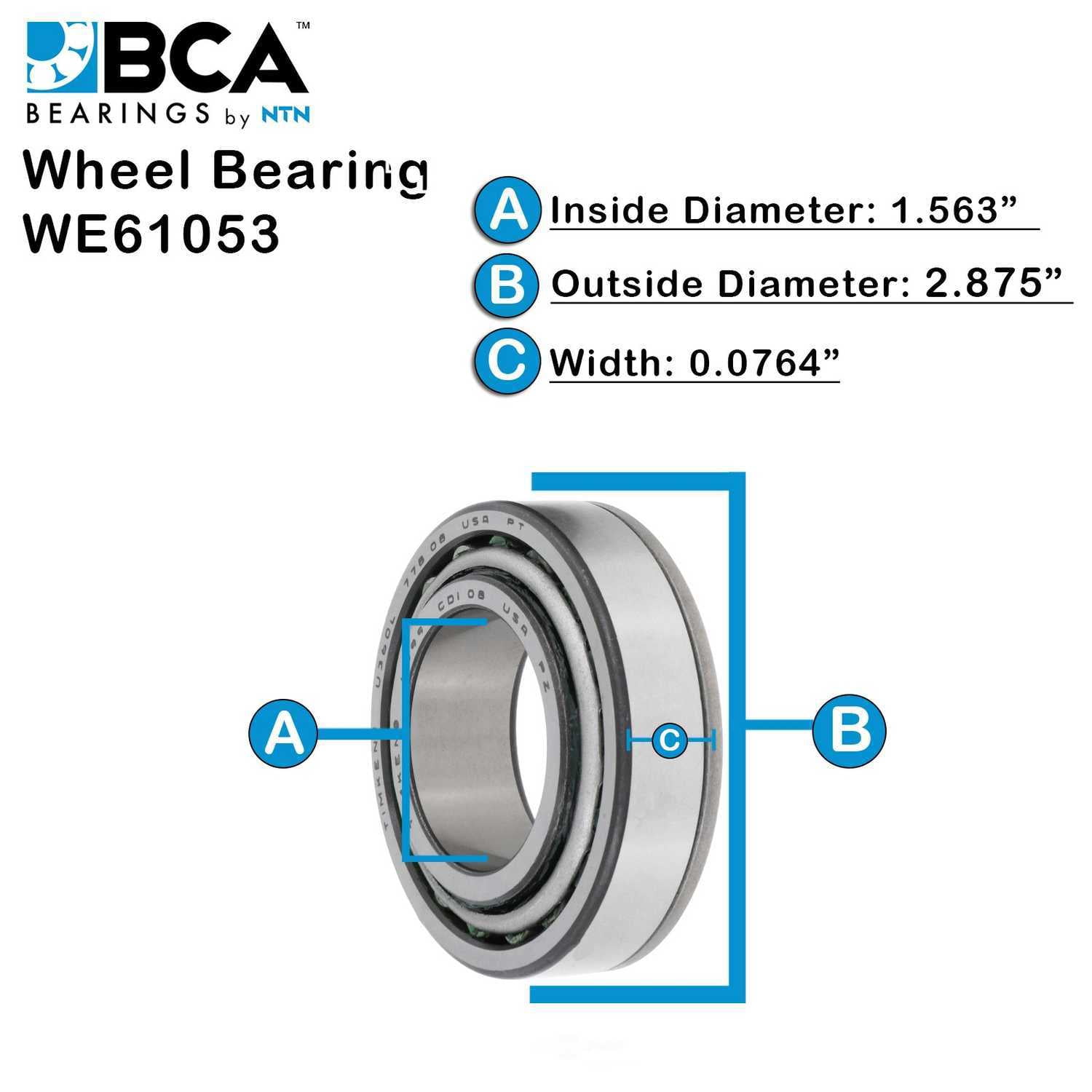 BCA by NTN WE61053 Taper Roller Bearing Kit
