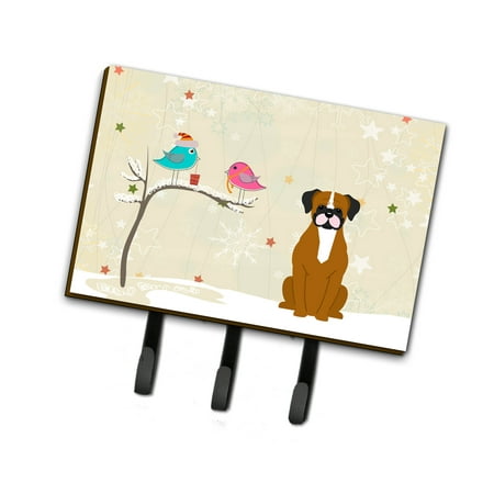 

Carolines Treasures BB2588TH68 Christmas Presents between Friends Boxer - Flashy Fawn Leash or Key Holder Triple