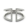 thumbnail image 2 of 14k White Gold Open Dual Band Ring Diamonds (1/2 cttw) Size 4, 2 of 4