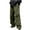 Army Green1, variant on Dagugfen Mens Cargo Pants Fall Winter Drawstring Elastic Waist Loose Solid Color Lightweight Outdoor Hiking Pants Pockets