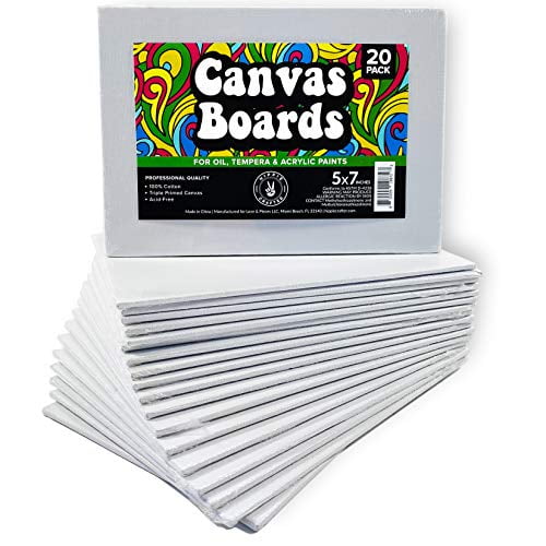 20 Pack Canvas Boards for Painting 5x7 Blank Small Art Canvases Panels