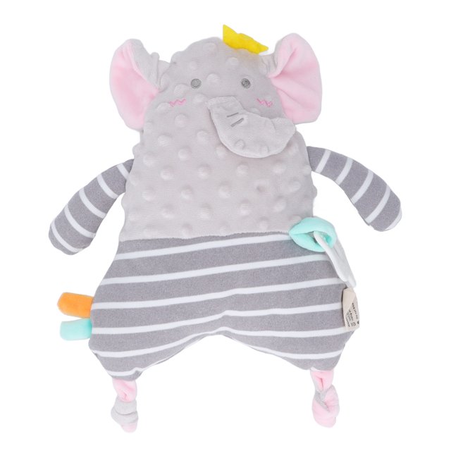 Manta de seguridad para bebé con elefante, juguete de animales de dibujos animados de felpa suave y divertido, regalo de cumplea?os para recién nacido