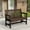 Coffee, variant on LOYALICE HDPE 48.8" 2-Person Weather-Resistant Park Bench for Outdoor Use, with Wide Armrests and Backrest, Suit for Garden, Porch and Park, Brown