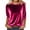 Hot Pink #013, variant on Women 3/4 Sleeves Tops Three Quarter Length Sleeve Velvet T Shirts Pullover Casual Dressy Velour Tunic Blouses Green M