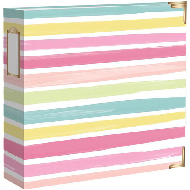 American Crafts Becky Higgins Project Life 12" x 12" D-Ring Album - Pastel Stripes - Walmart.com
