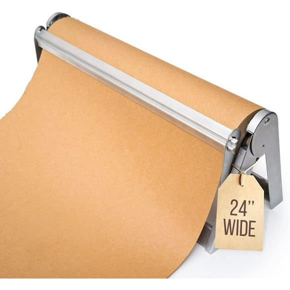 Kenley Distributeur de Papier Boucher - Grand Support et Coupeur pour Emballage de Rouleau de Papier de Boucher pour Congélateur - Montage Mural Ou sur Table - Coupeur Antidérapant en Acier au Carbone