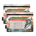 thumbnail image 3 of Whales Waves Trees Clouds 2 Pack Pencil Pouches Zipper Pencil Case 3 Ring Pencil Pouch Cosmetic Bag, 3 of 6