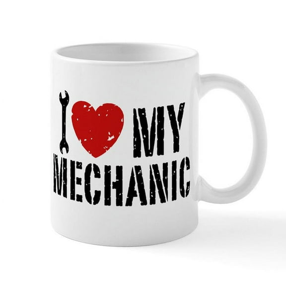 CafePress - I Love My Mechanic Mug - 11 oz Ceramic Mug - Novelty Coffee Tea Cup