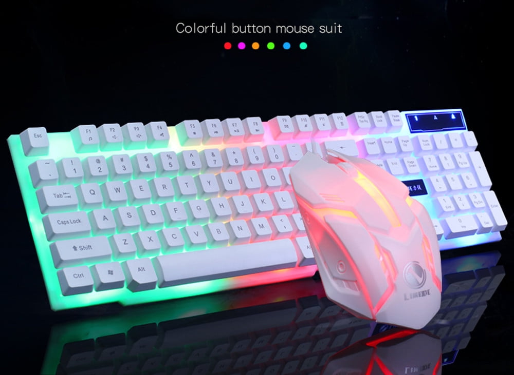 CINUE USB Wired Metal Office Laptop Game Backlight Rainbow Keyboard Backlit Keyboard Keyboards